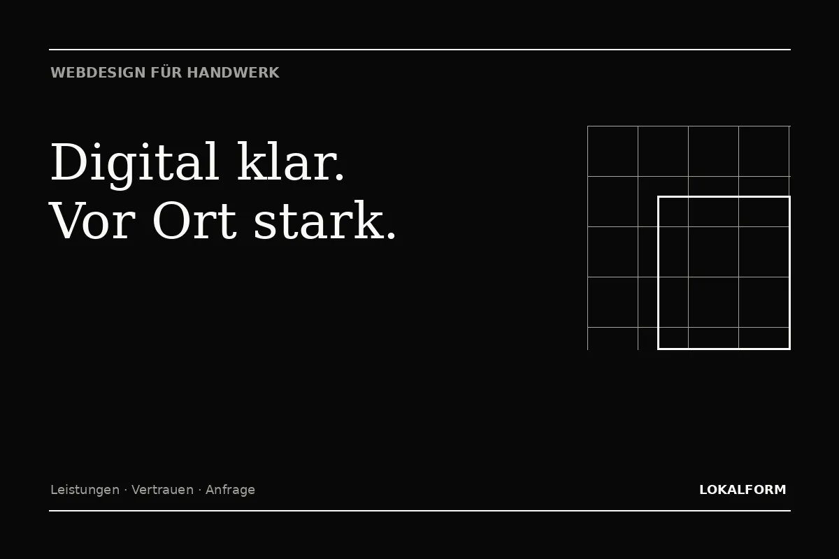 Schwarz-weißes Editorial-Motiv für Webdesign im Handwerk