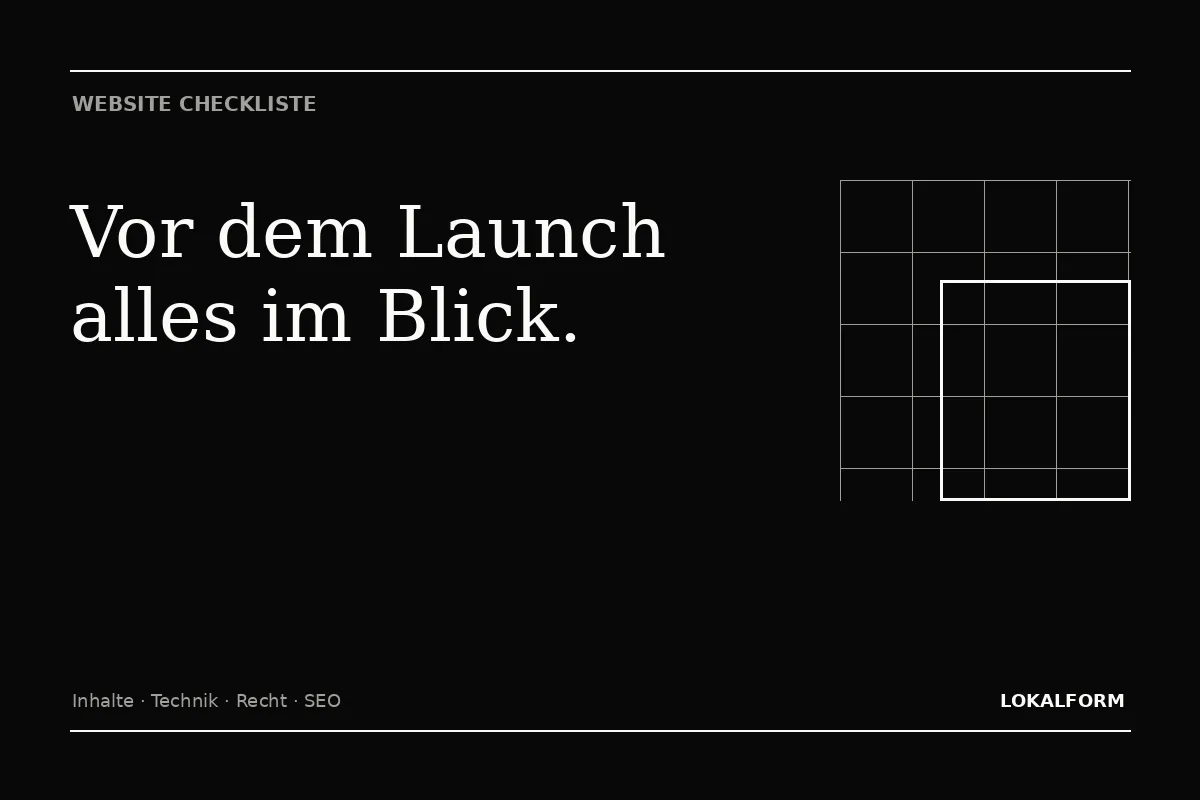 Editorial-Grafik einer Website-Checkliste vor dem Launch